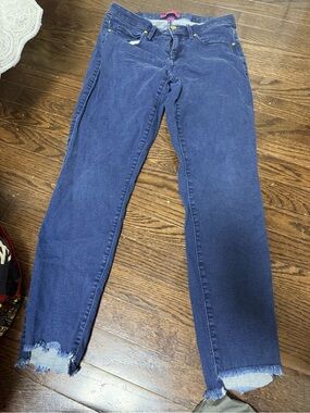Lilly Pulitzer Navy Skinny Jeans with Frayed Hem